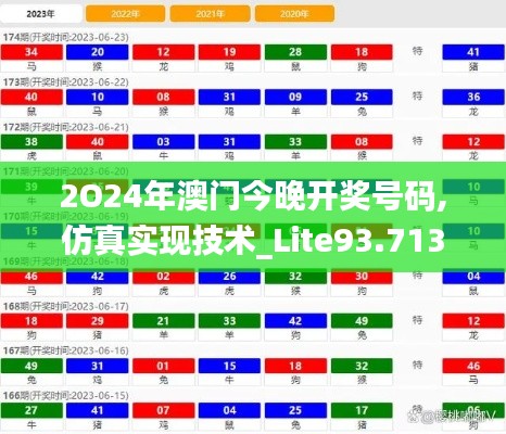 2O24年澳门今晚开奖号码,仿真实现技术_Lite93.713-8