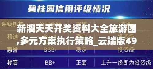 新澳天天开奖资料大全旅游团,多元方案执行策略_云端版49.290-5