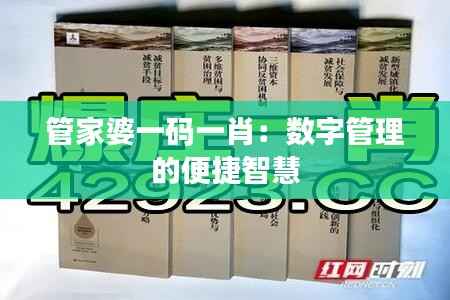 管家婆一码一肖：数字管理的便捷智慧