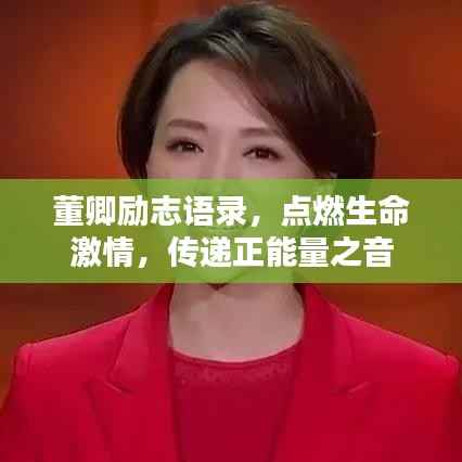 董卿励志语录,点燃生命激情,传递正能量之音