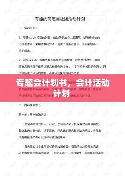 专题会计划书，会计活动计划 