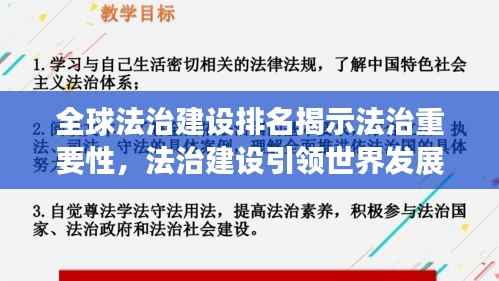 全球法治建设排名揭示法治重要性,法治建设引领世界发展之路